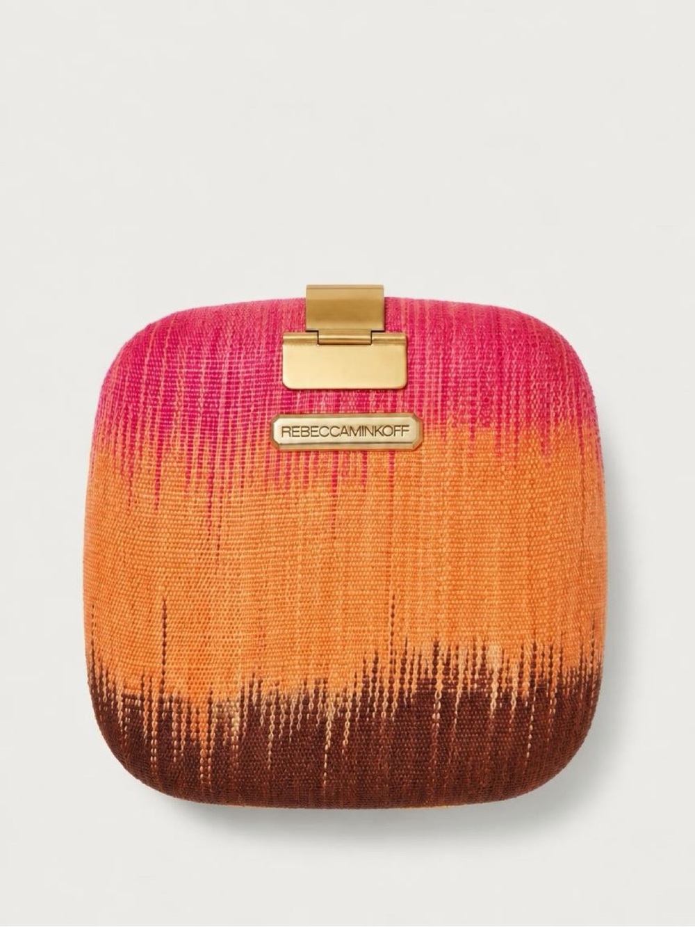 Rebecca Minkoff Ombre Pink-Orange Woven Box Clutch